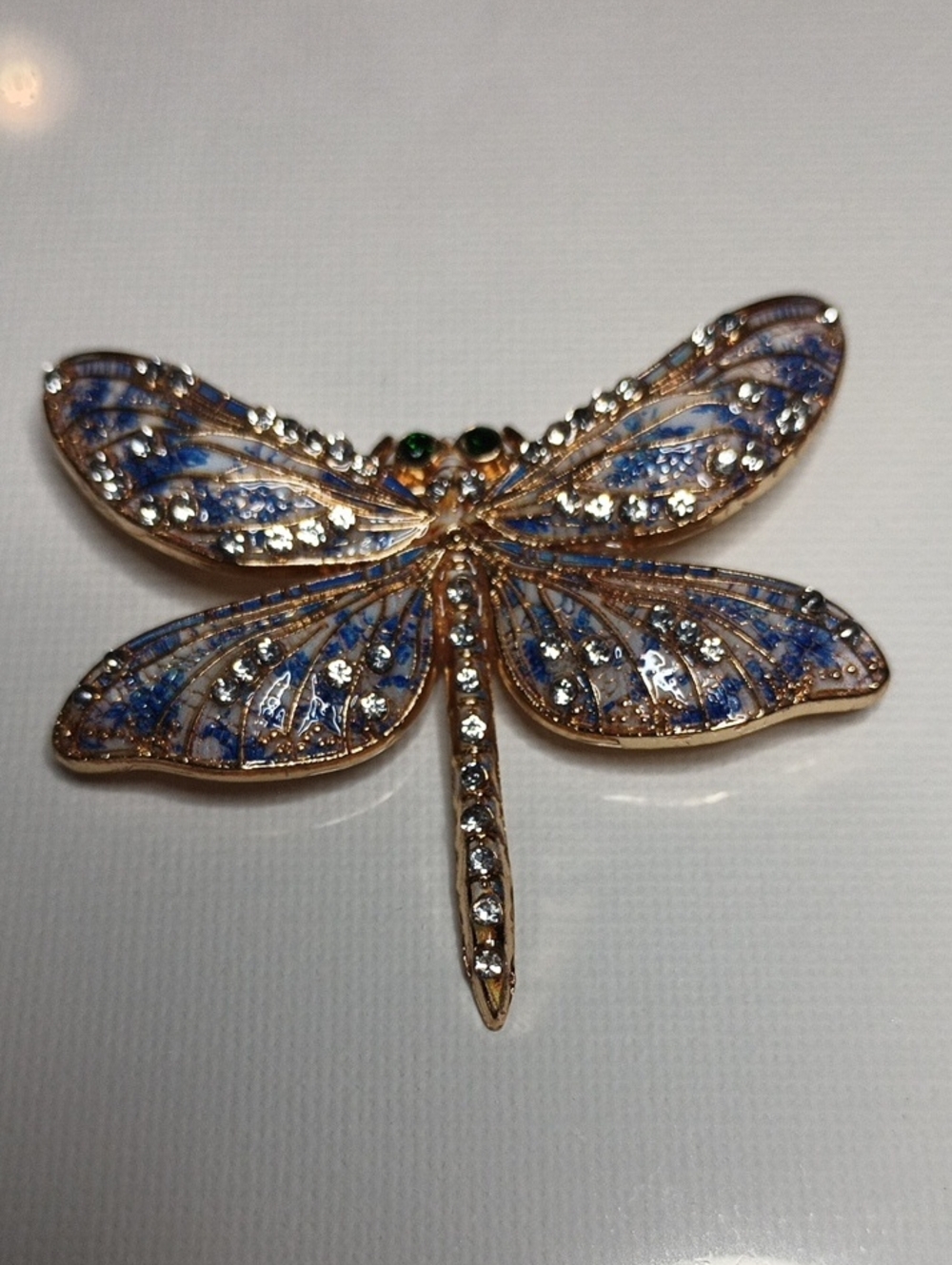 Crystal Dragonfly Brooch